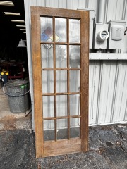 Rustic Wood Single Pane Glass Door
