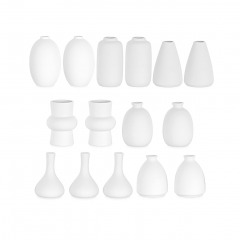 4141 G7 | NUPTIO Small White Ceramic Vase Set of 15