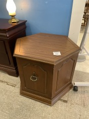 60's Hexagon Storage End Table