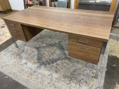 Laminate Wood Look Large Desk (AS IS: Locked Drawer)