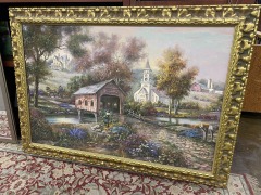 Razzberry Creek Crossing Original Painting by Carl Valente
