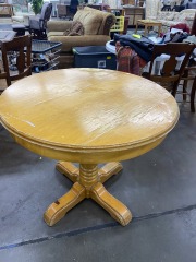 Rugged Blonde Round Dining Table