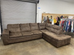 Modern Chocolate Brown Sectional (AS IS)