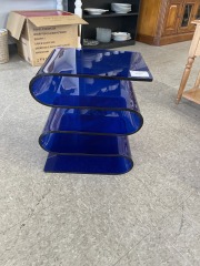 Blue Lucite End Table