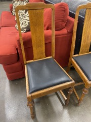 Antique Tiger Oak Regal Cowboy Dining Chair (For Restoration - each)