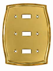 Triple Brass Switch Plate