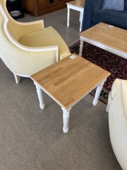 Oak White End Table