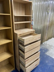 Solid Drawered Storage Shelf Combo