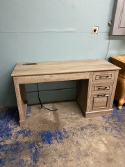 Farmhouse Driftwood Look Desk with Power-Strip