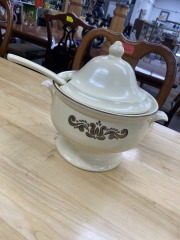 Vintage Pfaltzgraff Village Soup Tureen with Lid & Ladle