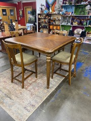 Elegant Modern Bar Height Dining Table & Four Chairs