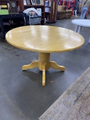 Blonde Drop leaf Pedestal Dining Table (AS IS)