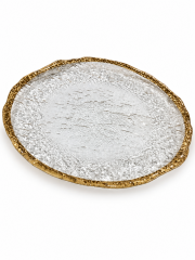 Gold-Rimmed Glass Platter