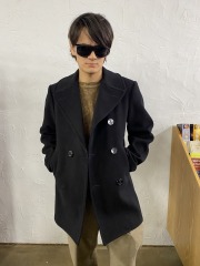 Black 100% Wool Peacoat