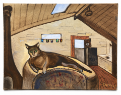 Rosalind Nordli Green-Eyed Cat Oil Painting