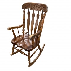 Dark Knotty Pine Rocking Chair