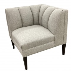 Grey Ruffled Corner Chair