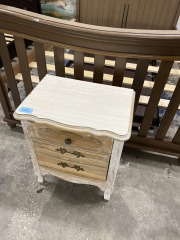 Farmhouse Style 3 Drawer Nightstand