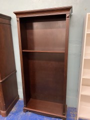 Classic Dark Wood Bookshelf (AS IS: Missing Shelves)