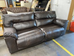 Dark Leather Look Recliner