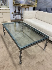 Modern Metal & Glass Top Coffee Table