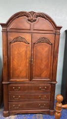Neo Classical Wood Entertainment Armoire