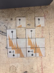 MCM Geometric Inlay Tile