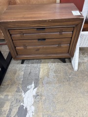 Modern dark wood Nightstand (damaged as is)