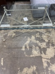 Glass Coffee Table Ivory base