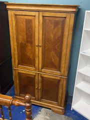 Wood Inlay Entertainment Armoire