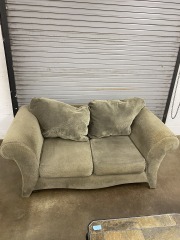Olive Microcheck Loveseat