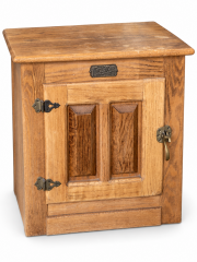 Vintage White Clad Oak Icebox-Style End Table