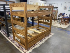 Solid Wood Bunk Bed with Under Bunk Storage