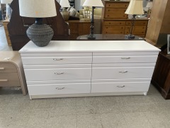 White Long 6 dwr Dresser