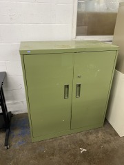 Vintage Verdant Sage Steelcase Locker Cabinet