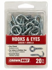 Crown Bolt Hooks and Eyes Package