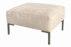 Modern Cream Suede Ottoman