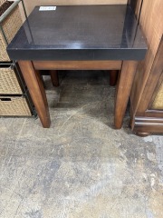 Black stone top End Table