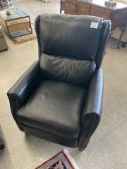 Black Leather Wingback Recliner