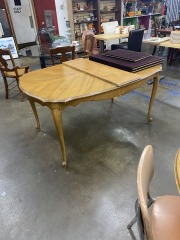 French Country Style Vintage Dining Table with Leaf & Covers