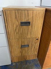 Wood Look Two Drawer Filing Cabinet