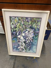 Framed Purple Flowers By Virginia Chen