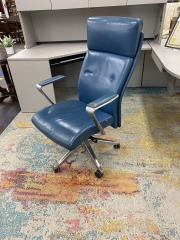Zuri Draper Teal Leather Executive Chair