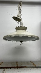 Vintage Metal Saucer Swag Light Fixture