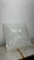 MCM Vintage Square Glass Wheat Motif Ceiling Light Cover