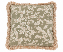 Damask Fringe Throw Pillow