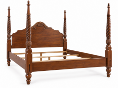 Carved King 4 Post Bed Frame