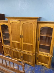 Large Wood Finish Entertainment Center