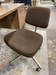 Vintage Chocolate Brown Tweed Office Chair