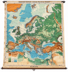Antique Europe School Wall Map